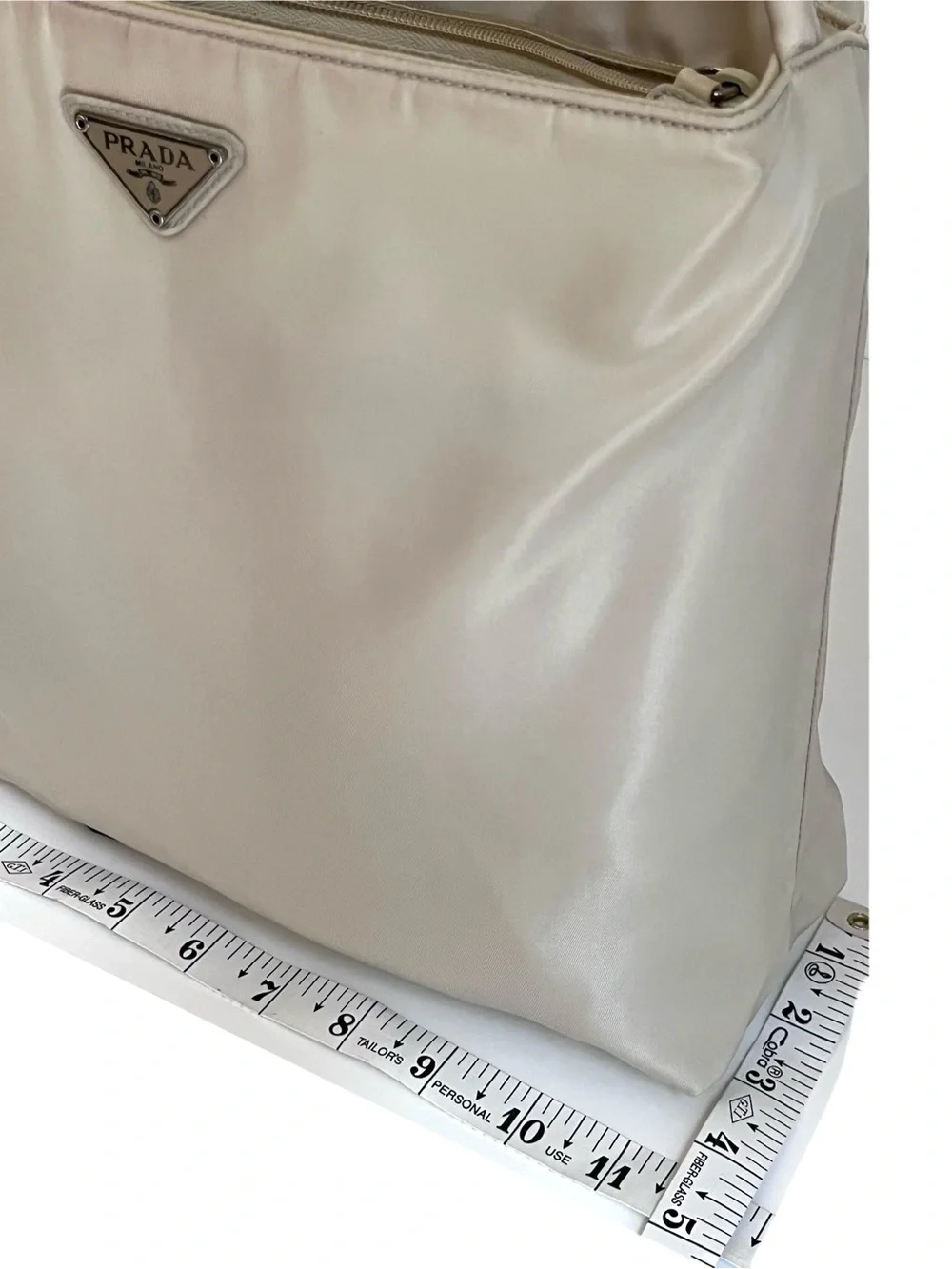 Vintage Prada | Tessuto Nylon | Medium Tote Bag | Cream Beige Ivory